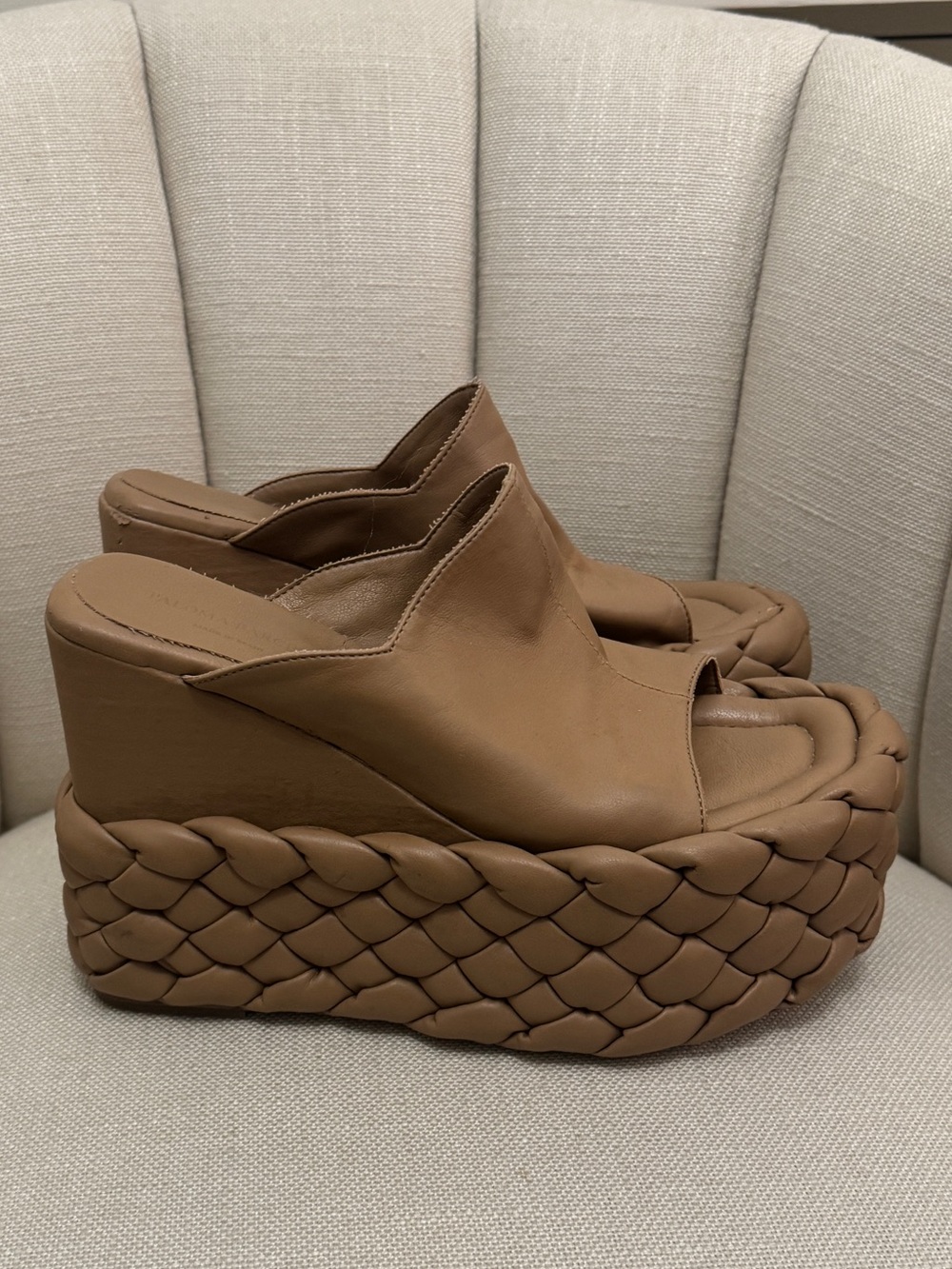 Paloma Barcelona braided Roman leather platform shoes